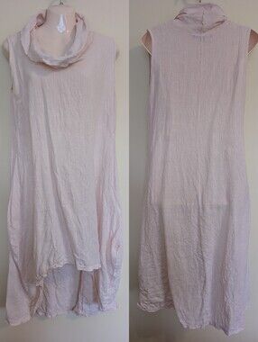 Vivian Shyu 100% Linen Sleeveless Tunic S/P Small Light Pink